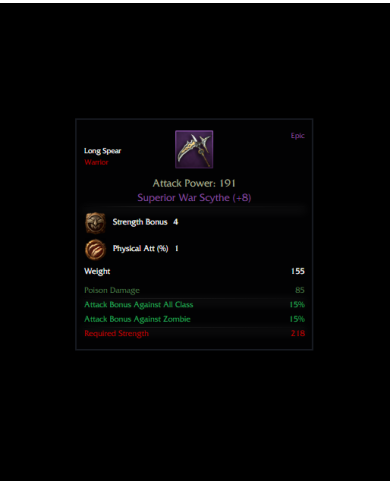 +8 Cift Rünlü Süperior War Scythe