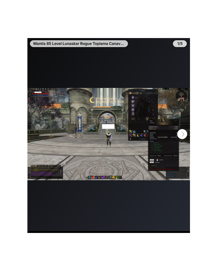 Mantis 85 Level Lunaskar Rogue Toplama