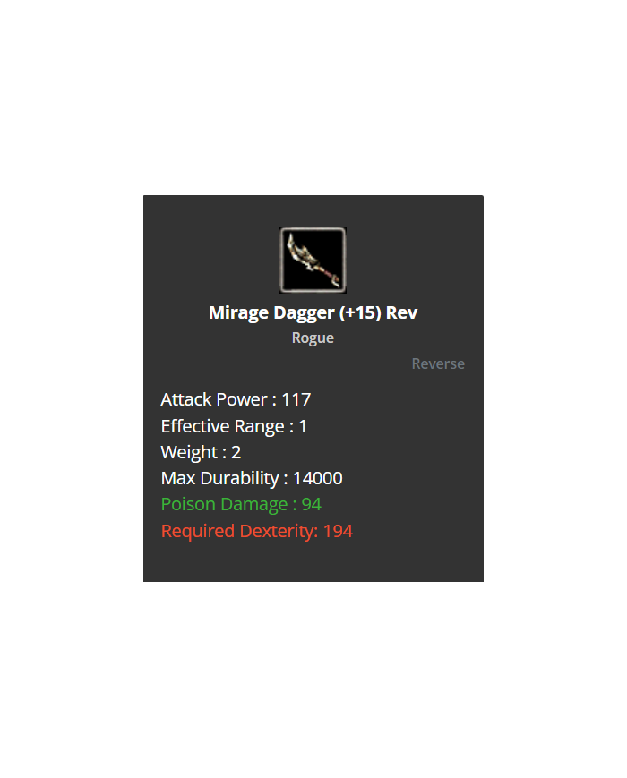 +15 Reb Mirage Dagger