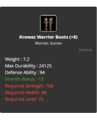 +8 Warrior Krowaz Set