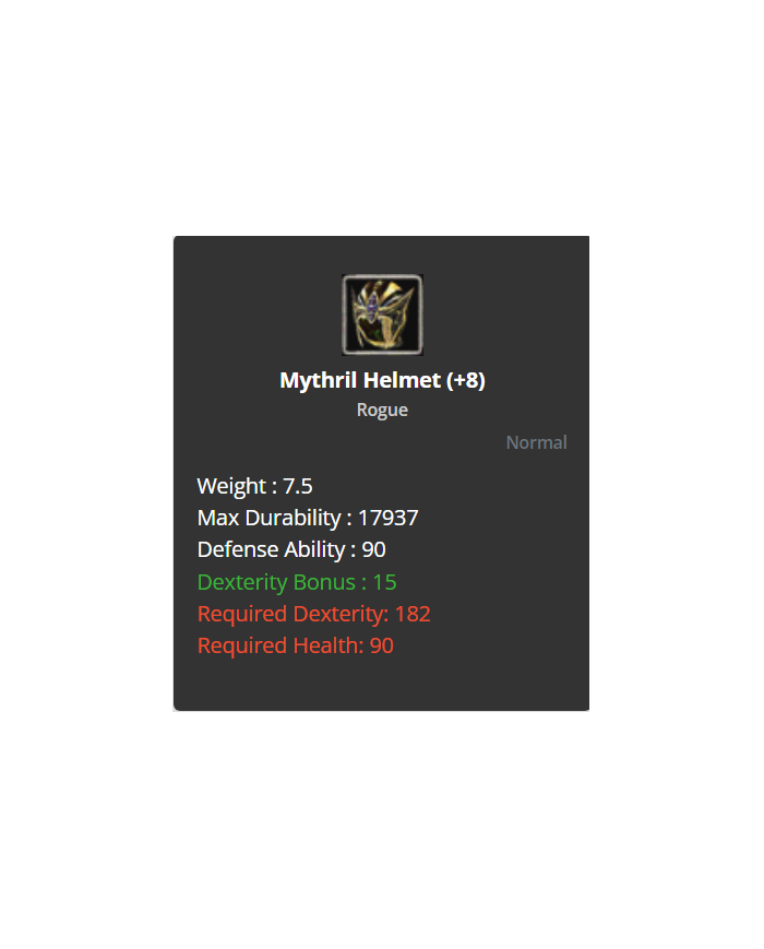 +8  MYTHRİL SET 