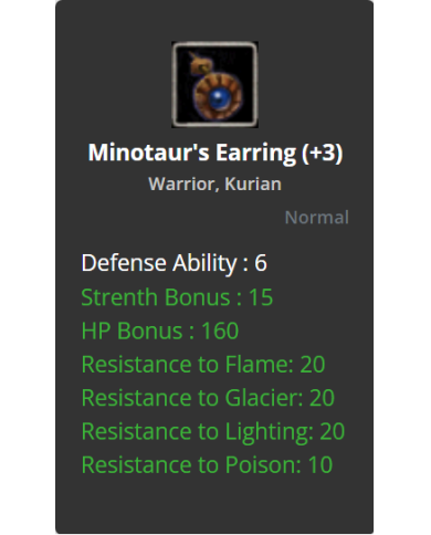 +3 Minotour Earring ( DUAL )