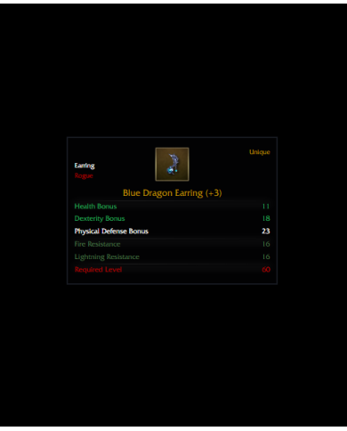 +3 Blue Dragon Earring