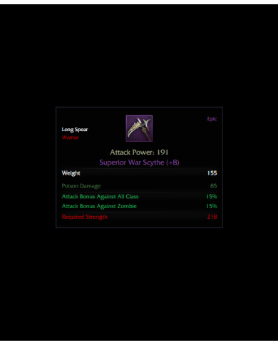 +8 SUPERİOR WAR SCYTHE STR 3 3 RÜNLÜ