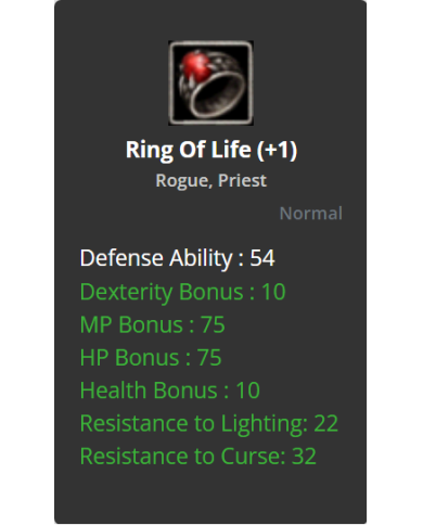+1 Ring of life