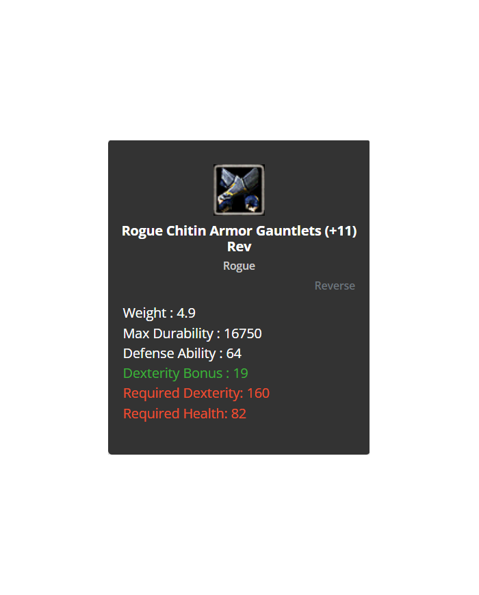 reb11 chd + rogue chitin set