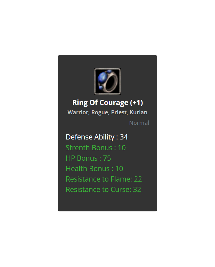 Sell +1 Ring of Cougrage