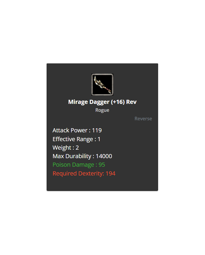 +16 Rev Mirage Dagger