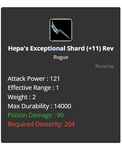 +11 Hepa's Expceptional Shard