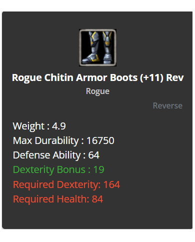+9 Rogue Chitin Boots