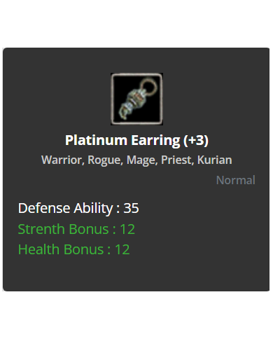 +3 Platinium Earring