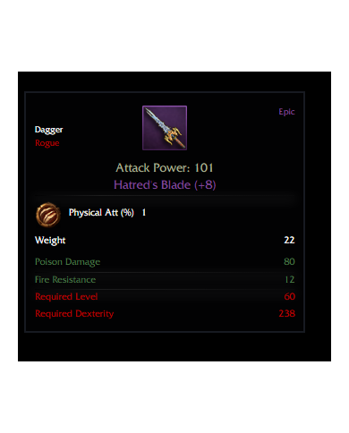 HATRED BLADE +8 PHYSİCAL 1