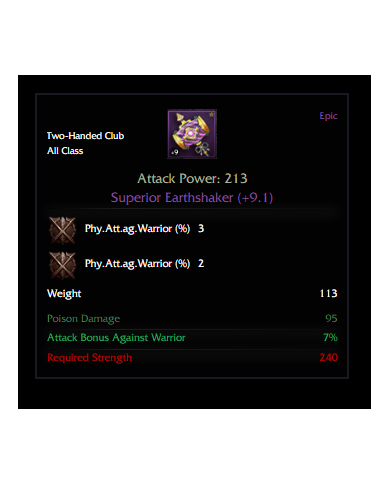 SUPERİOR EARTHSHAKER +9