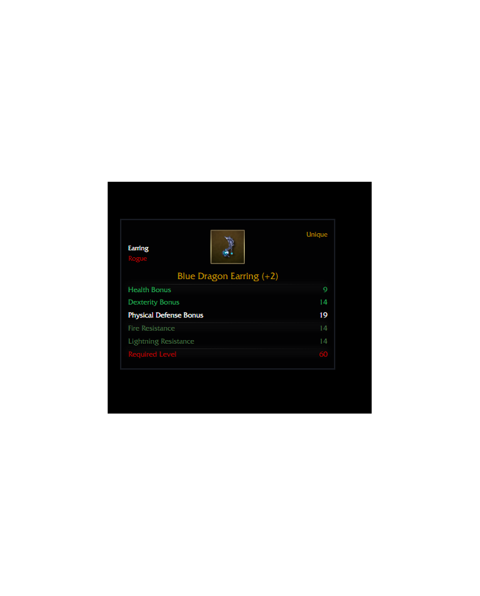 Blue Dragon Earring +2