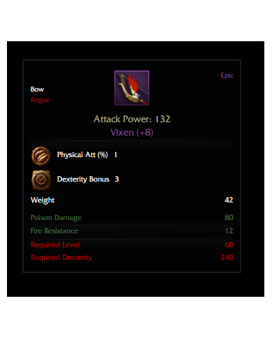 +8 Vixen 1 psy 3 dex