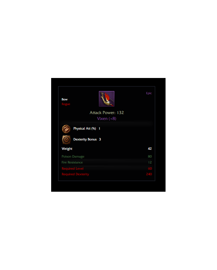 +8 Vixen 1 psy 3 dex