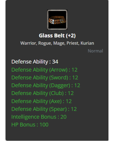 +2 Glass Belt