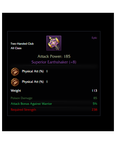 Superior Earthshaker +8 Çift Psy