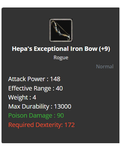 +11 Hepa's Exceptional Iron Bow